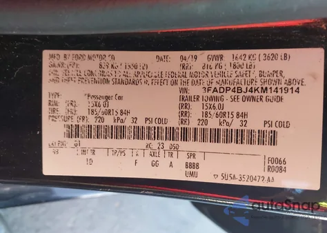 2019 Ford Fiesta Se from USA, damaged, VIN 3FADP4BJ4KM141914